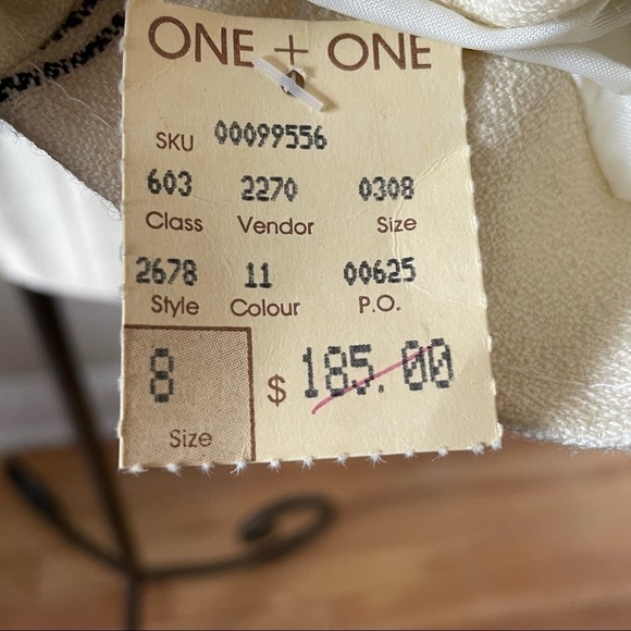 Nwt vintage 1980s 100% wool cream blazer with black stripes size 8 - Picture 14 of 17